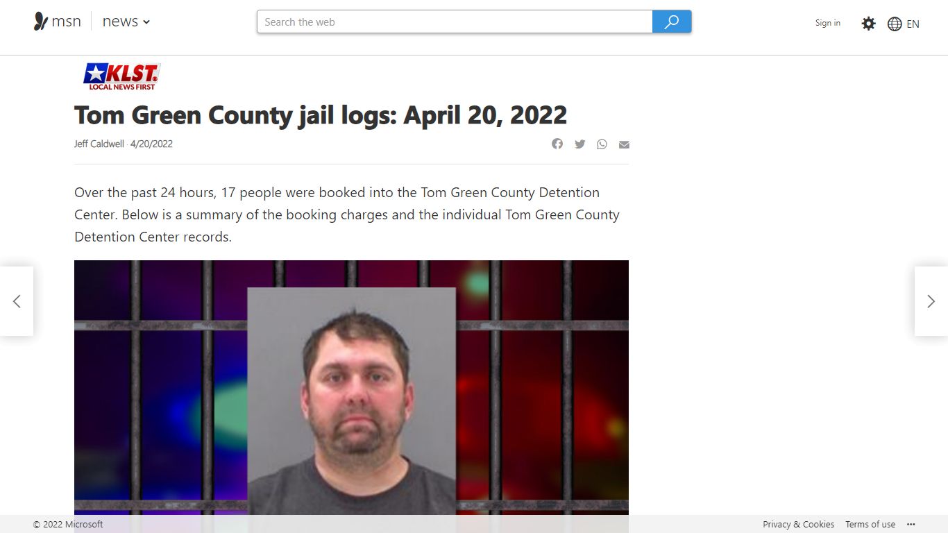 Tom Green County jail logs: April 20, 2022 - MSN