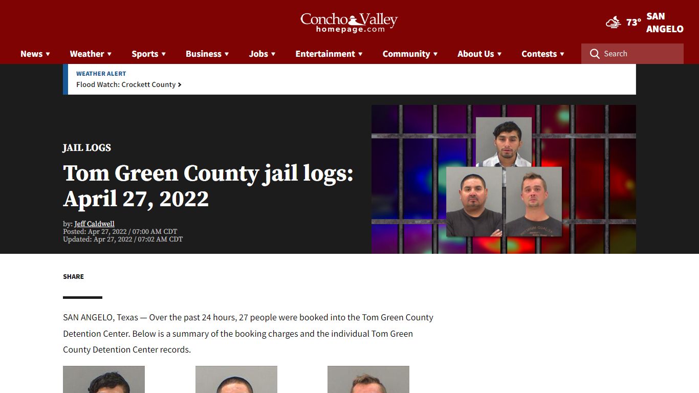 Tom Green County jail logs: April 27, 2022 - ConchoValleyHomepage.com